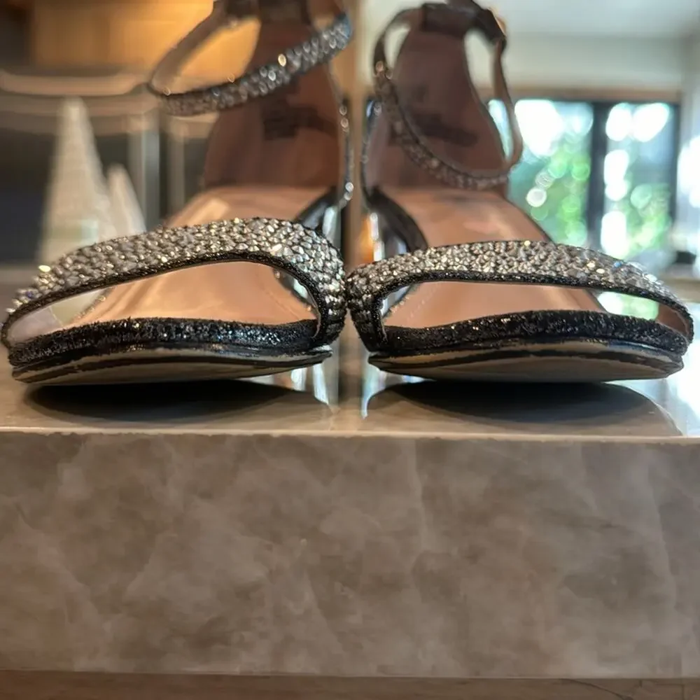 Steve Madden Kids Rhinestone Ankle Strap Heeled Sandals size 2 kids